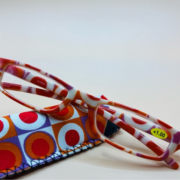 NEW GEOMETRIC NARROW READERS. FEATURES MULTI-COLOR DESIGN WITH MATCHING CASE - Picture 3 of 8